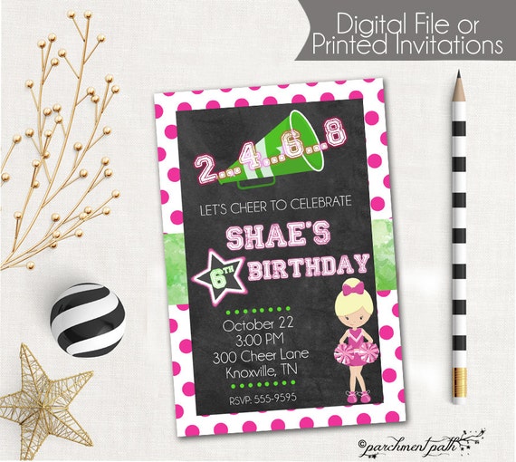 Printable Cheerleading Birthday Invitations 9