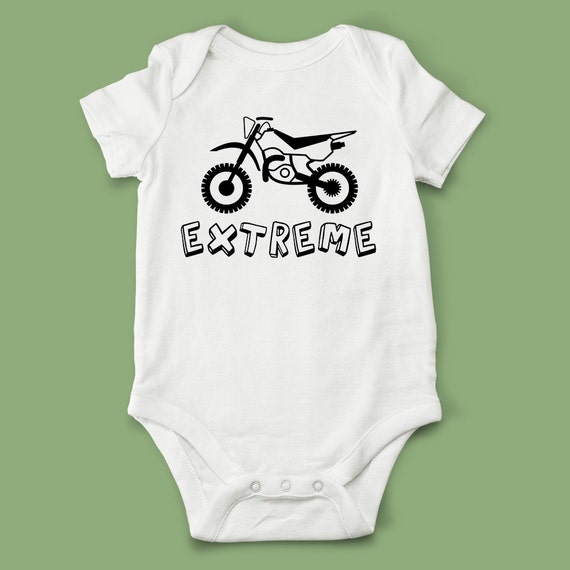 Items similar to Extreme Dirt Bike Racing Motocross Baby Onesie ...