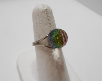 Vintage Austrian Crystal Faceted Ball Ring (4548) Adjustable