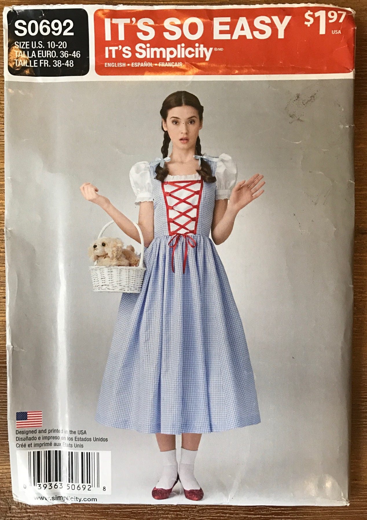 UNCUT Misses' Dorothy Wizard of Oz Storybook Costume Sewing Pattern