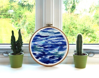 Sea // Original Artwork // Hand Embroidery // 7" Hoop // Illustration