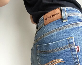 Vintage Reebok jeans // 28" | denim , vintage jeans, logo jeans , vintage reebok , blue jeans , retro , faded , washed out , surfer