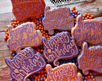 Happy Birthday sugar cookies! One Dozen (12 cookies)