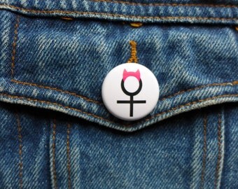 Pussy Hat Button, Pink PussyHat Pin, Women's March on Washington Pink Cat Hat Button, Pussyhat Pin by Cafe Cha Cha