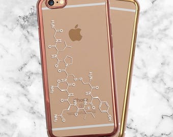Oxytocin Phone Case, Rose Gold, Metallic Gold, Love Compound, Chemistry Gift, Oxytocin Molecule, Gifts for Her, iPhone 7 Plus, 6 Plus, 6s, 7