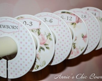 Baby Closet Dividers, Floral Closet Dividers, Closet Organizers, Baby shower gift, Pink Closet divider, Girl Nursery, Newborn gift, C138