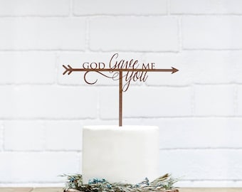 Customized Wedding Cake Topper, Personalized Cake Topper for Wedding, Custom Personalized Wedding Cake Topper, God Gave Me You Cake Topper27