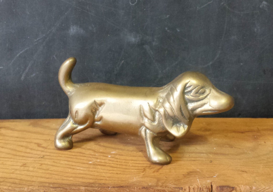 vintage basset hound statue