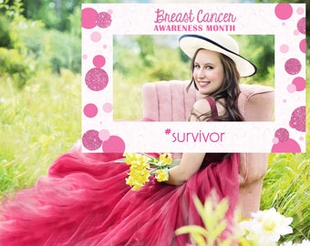 Photo Booth Prop - Breast Cancer Awareness Month - Survivor Frame - Digital File