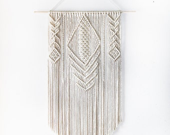 Handmade Aran Colored Macrame Wall Hanging