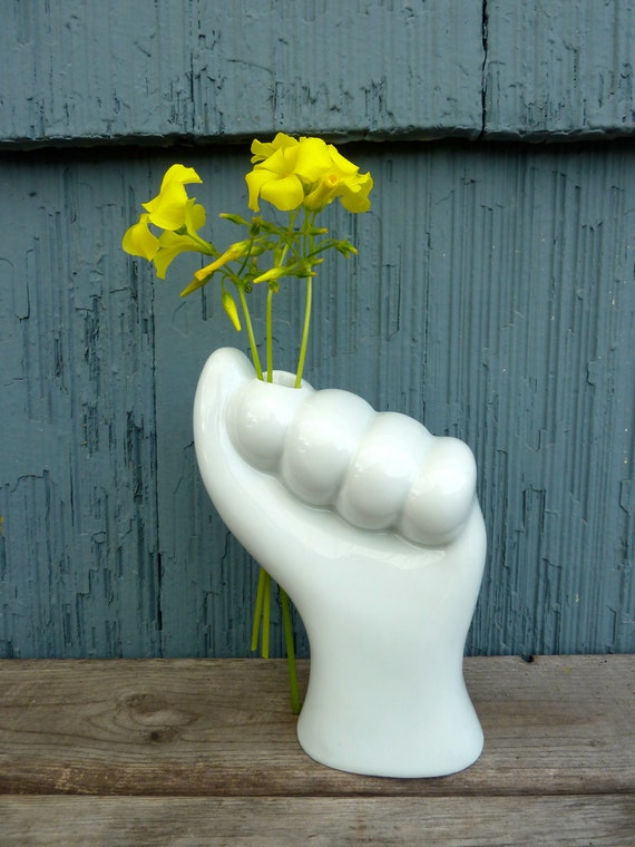 Vintage white ceramic pencil or paintbrush holder ceramic