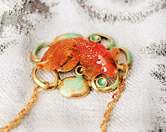 summer necklace orange jewelry fish pendant necklace yellow jewelry gifts mother boho chic necklace gift/for/her girlfriend gifts Рю171