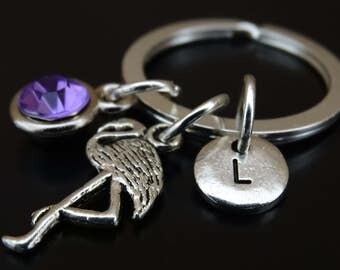 Flamingo Keychain, Custom Keychain, Custom Key Ring, Flamingo Key Chain, Flamingo Charm, Flamingo Pendant, Flamingo Gifts, Phoenicopteridae