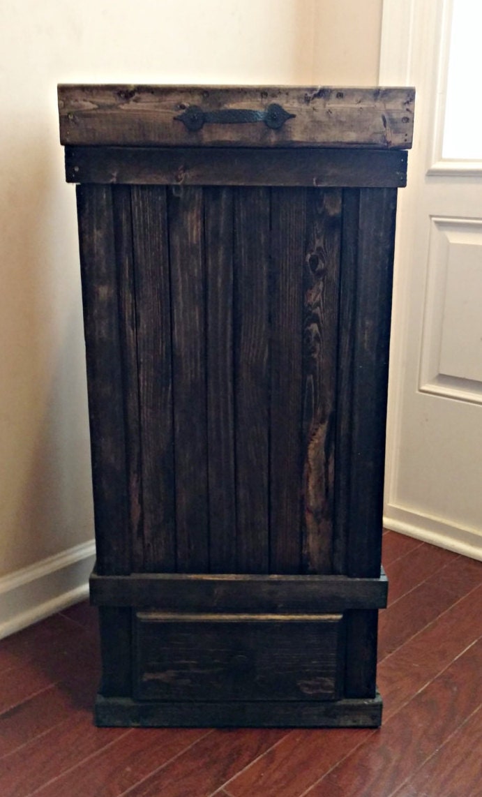 Wood Trash Can With Drawer Kitchen Trash Can Country Kitchen   Il Fullxfull.1120022508 Nqmn 