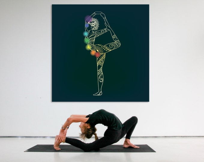 Yoga meditation wall art print on canvas, yoga studio decor wall art, asana artwork wall print, Yoga wall art, Yoga print canvas