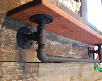 Industrial steampunk black iron pipe towel rack (PIPE ONLY)