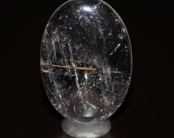 Quartz Cabochon - Clear Quartz With Golden Rutile Gemstone Cabochon - DLML3