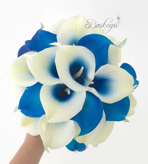 CHOOSE RIBBON COLOR Royal Blue Bridal Bouquet Royal Blue