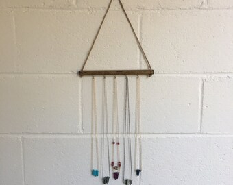 Wooden Wall Hanging Necklace Holder, Jewelry Holder, Necklace Organizer, Wall Decor