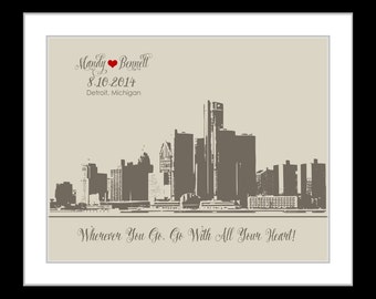 Detroit Wall Art detroit skyline | etsy Detroit Wall Art detroit skyline | etsy