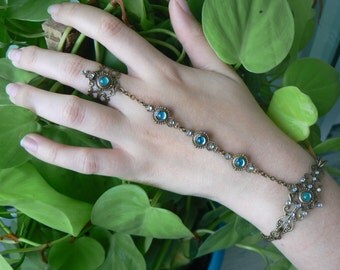opal hand chain green fire opal slave bracelet elfin hand