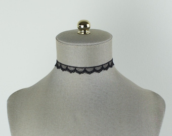 Thin Black Lace Choker - Cute Lace Choker - Delicate and Thin Black Lace Choker - Retro Lace Choker Necklace - Lace Jewelry