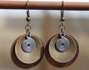Copper Earrings Brass Earrings Mixed Metal Earrings Boho Earrings Bohemian Earrings Dangle Jewelry Gift For Her Gift Ideas SMALL EARRINGS