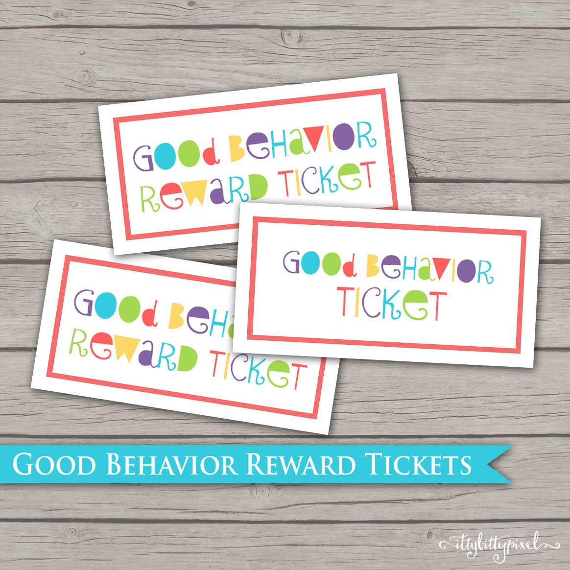 Kids Behavior Tickets Printable Digital PDF Reward System