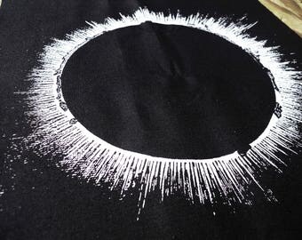 Solar eclipse back patch - large patch, sun backpatch, cool patches, space patch, astronomy patch, moon back patches, solar system patch,