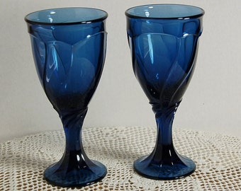 Noritake Cobalt Goblets Swirl Set of 2