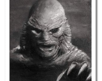 GILL MAN 5x7 art print horror Creature from the Black Lagoon