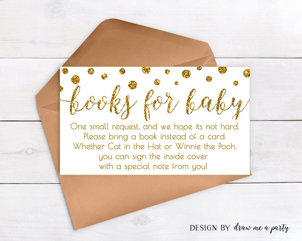 Baby Shower Book Instead Of Card Poem - Woodland Bring a book instead ...