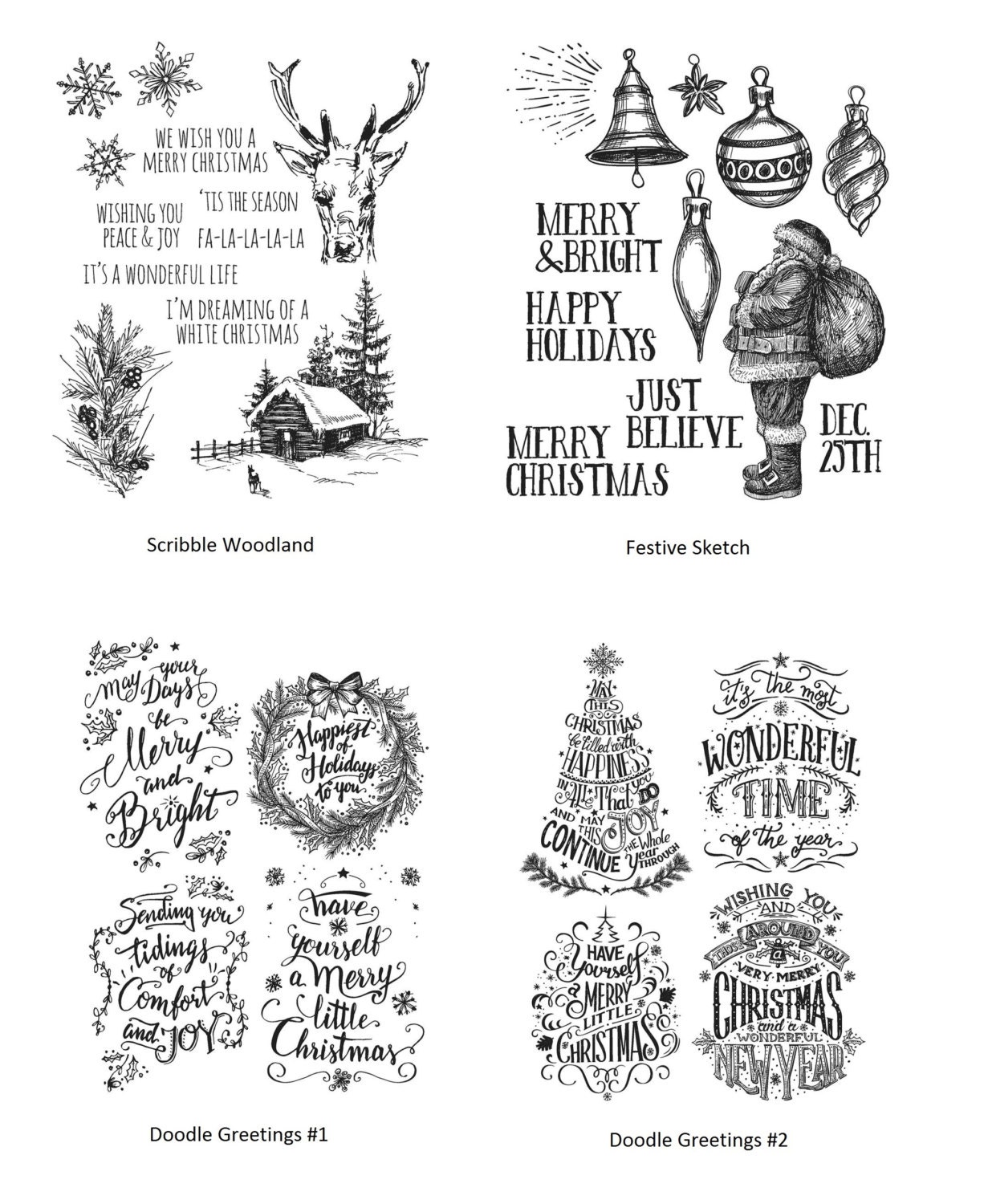 Stampers Anonymous Tim Holtz Cling Stamps Scribble Woodland