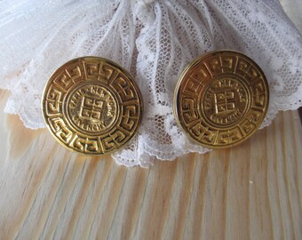 Vintage Givenchy Gold Plated Clip On Earrings (C)