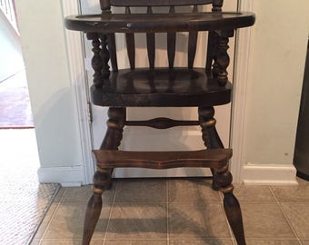 Ethan Allen Highchair, Hitchcock, Vintage Wooden High Chair, Jenny Lind, Antique High Chair, Vintage High Chair, Wooden Highchair