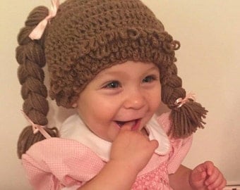 Cabbage patch wig, Halloween, baby wige, costume, baby hat