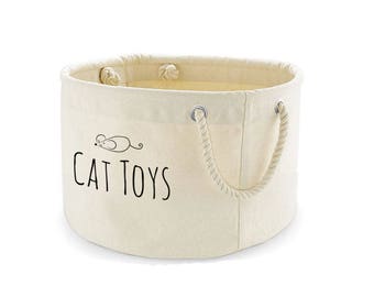 Cat Toys Basket, Cat Toys Storage Bag, Cat Toys Bin, Cat Toys Organiser, Pet Storage