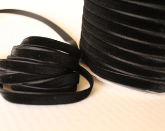 3/8 inch (10 mm ) Black Velvet Ribbon / Single-face velvet ribbon / VRXMD38-03