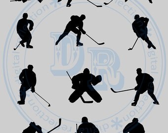 Hockey silhouette | Etsy