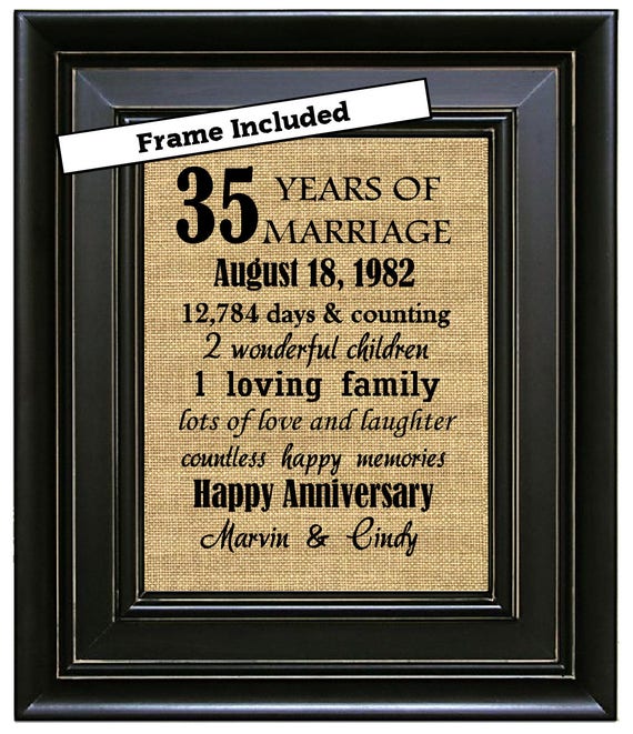 FRAMED 35th Wedding Anniversary/35th Anniversary Gifts/35th