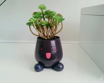 Large Oddish Pot Plant. Pokemon planter. indoor pot plant. cute handmade pot. Decor