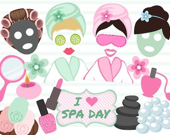 Printable Spa Party Photo Booth Props, Digital Spa Girl Photo Booth Props, Digital Spa Day Photo Booth Props, Girl Spa Party Props 0183