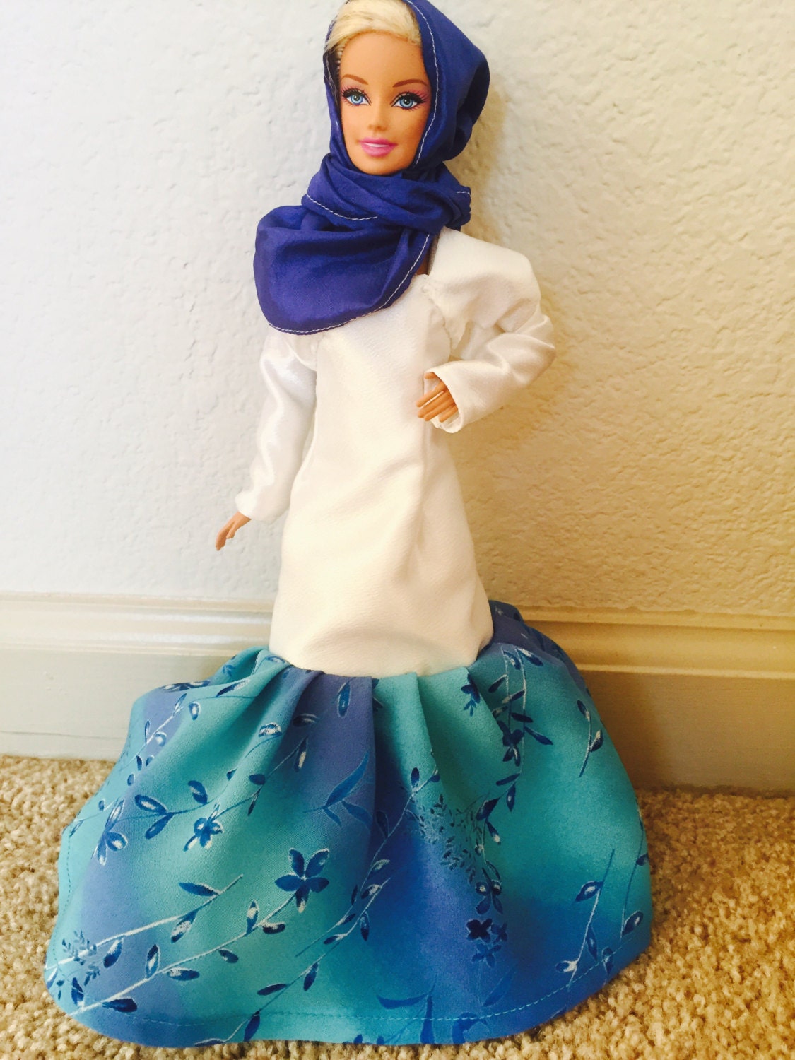 Handmade Hijab Muslim Barbie fulla Elsa doll outfit Comes