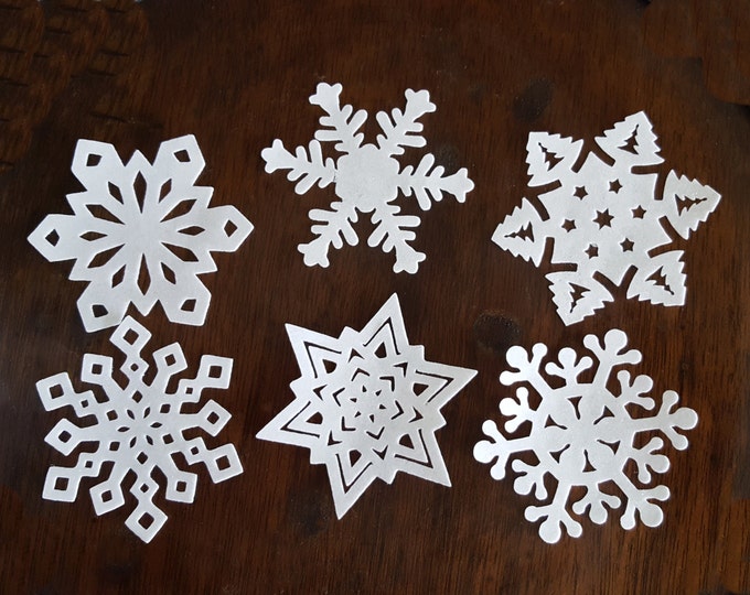 Edible Glittering Snowflake Cake, Cupcake and Cookie Toppers - Precut Wafer Paper