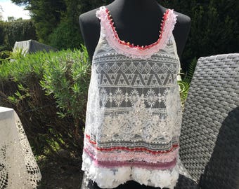 Top in the shabby boho, vintage style