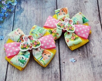 Hair bows Frozen fever bows Frozen fever birthday Frozen fever party Frozen fever hair clip Frozen hair bows Frozen birthday Elsa hair bows