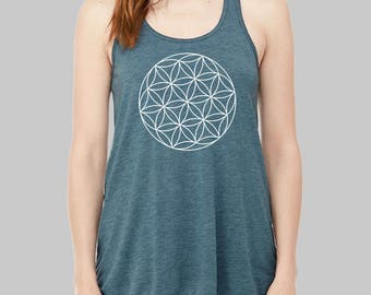 Sacred Geometry Clothing - Seed of Life Tank Top, Geometric, Graphic Tank, Graphic Tanks For Women, Racerback, Flowy Tank Top, Plus Size