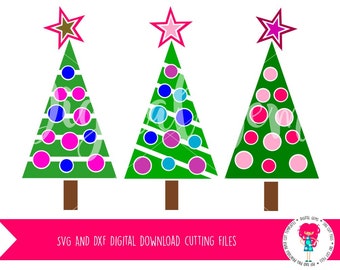 Christmas Tree SVG / DXF Cutting Files For Cricut Explore / Silhouette Cameo & PNG Clipart, Digital Download, Commercial Use Ok