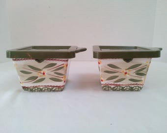 Vintage Temp-tations Pattern "Old World" Oven-to-Table Set of Two 10-oz. EZ Holds