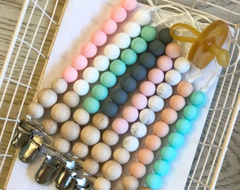 Pacifier Clip, Teething, Baby Girl, Baby Boy, Newborn Boy, Newborn Girl, Baby Shower Gift, Infant, Silicone Pacifier Holder, Binky Clip